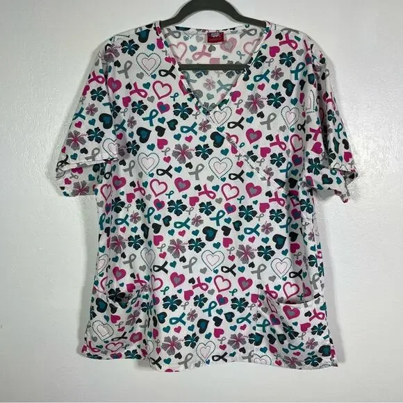 Sherly Uniforms, Scrub Top Size 1X. VNeck Faux Wrap Top. In excellent condition! - Picture 1 of 5